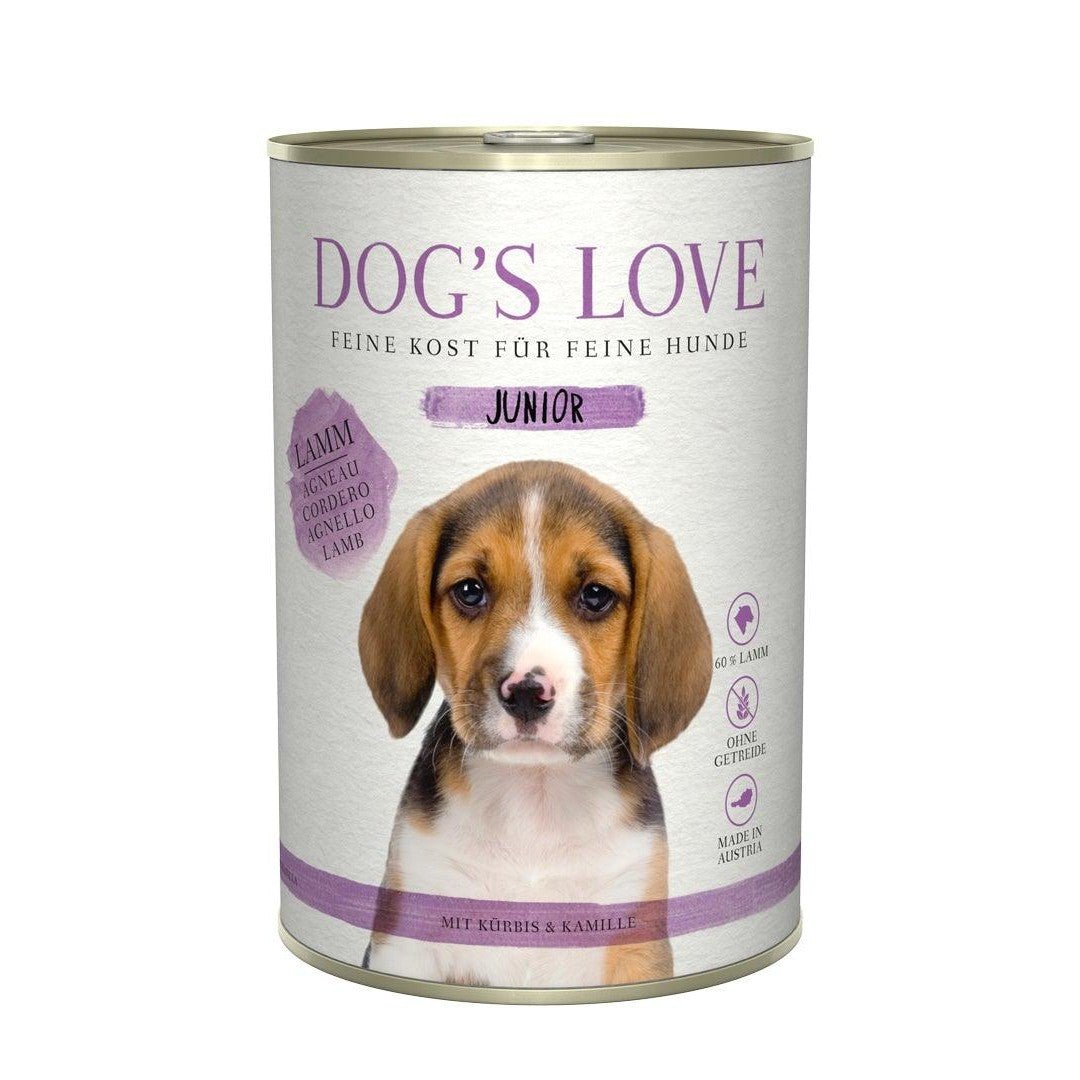 DOG'S LOVE JUNIOR Lamm – Nassfutter getreidefrei – zoo.de