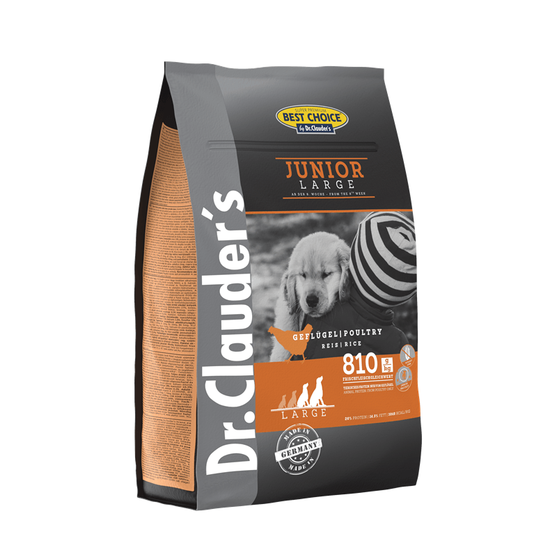 Artikel mit dem Namen Dr.Clauder's Best Choice Junior Large Breed im Shop von zoo.de , dem Onlineshop für nachhaltiges Hundefutter und Katzenfutter.