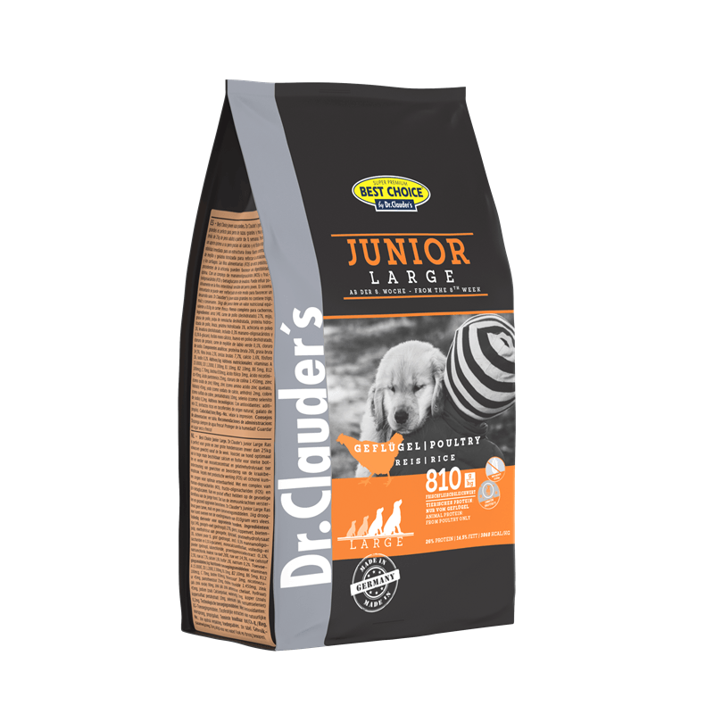 Artikel mit dem Namen Dr.Clauder's Best Choice Junior Large Breed im Shop von zoo.de , dem Onlineshop für nachhaltiges Hundefutter und Katzenfutter.