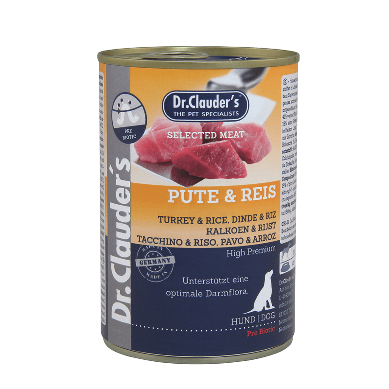 Dr.Clauder's Selected Meat Pute & Reis – Hundefutter – zoo.de