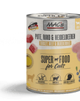 Artikel mit dem Namen MAC's Cat Pute, Rind & Heidebeere im Shop von zoo.de , dem Onlineshop für nachhaltiges Hundefutter und Katzenfutter.
