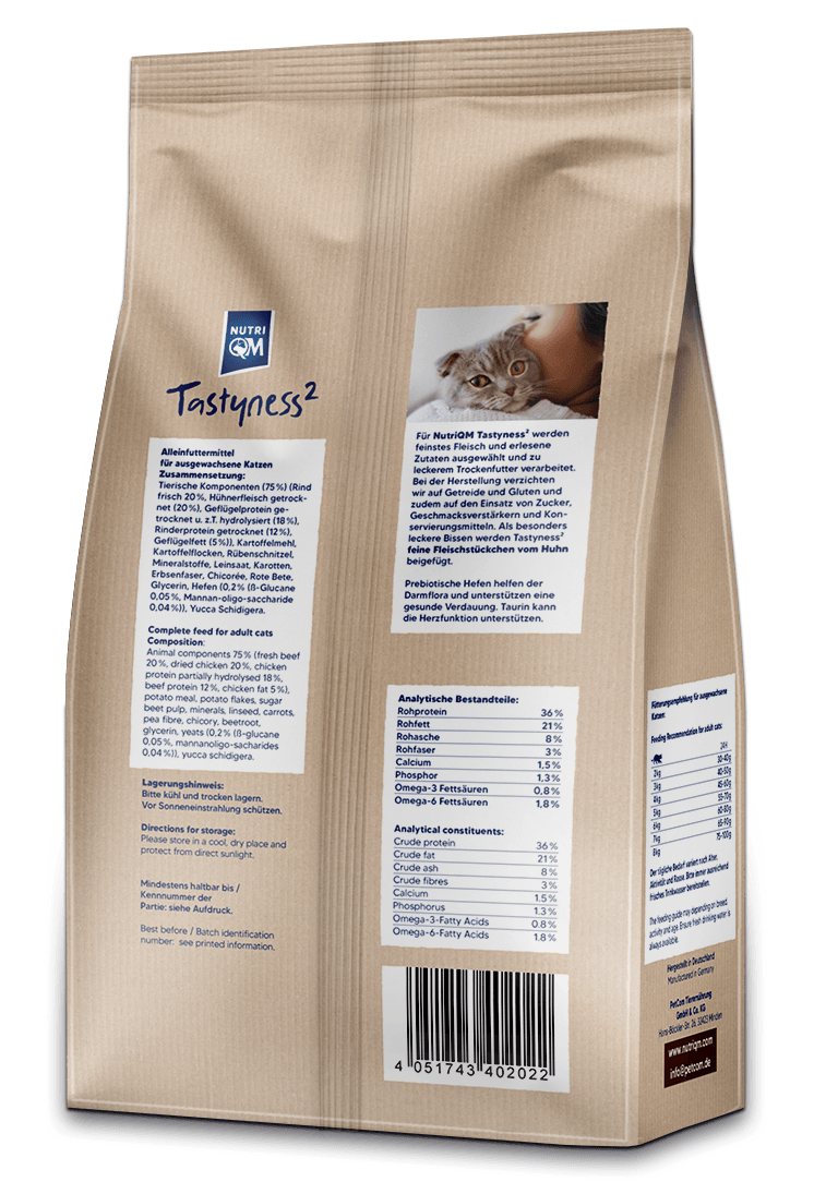 NutriQM Katze Tastyness² Rind – Trockenfutter getreidefrei – zoo.de