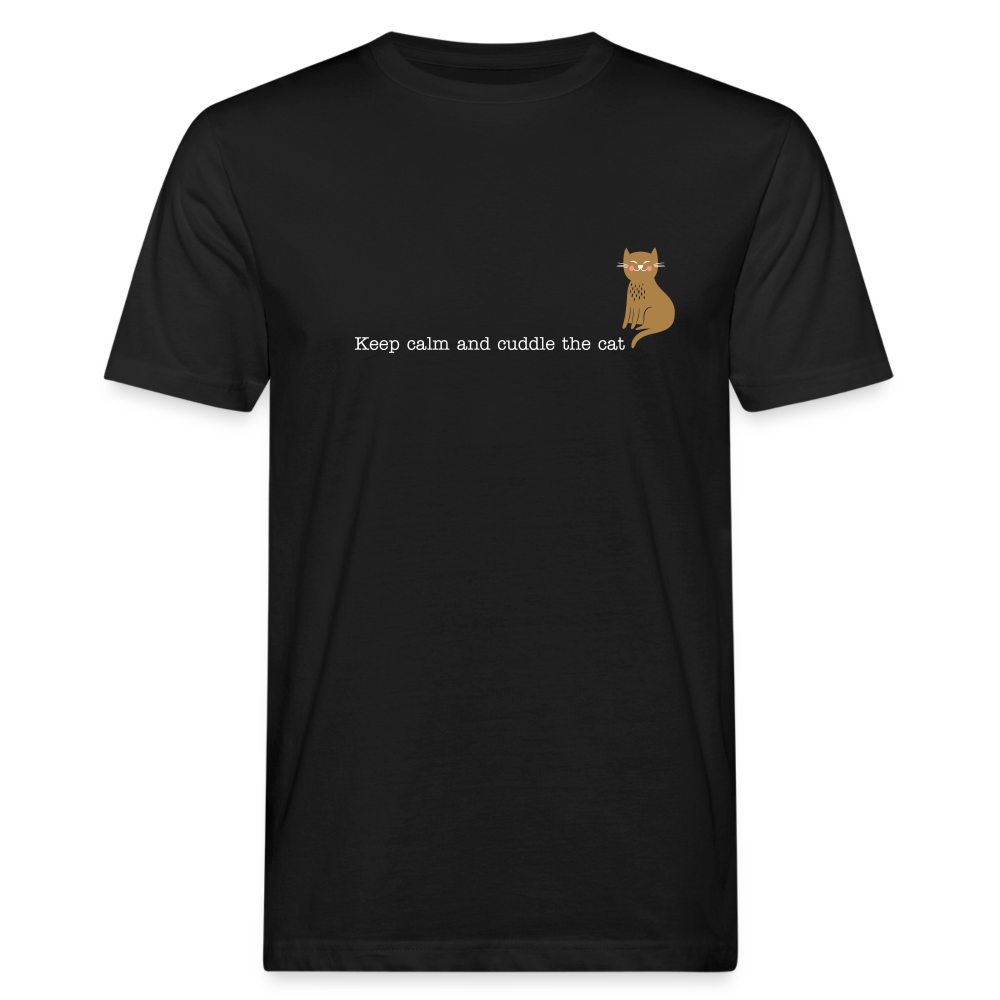 &quot;Keep calm and cuddle the cat&quot; | Männer Bio-T-Shirt - zoo.de
