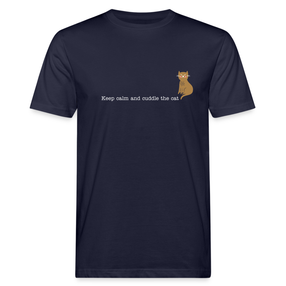 &quot;Keep calm and cuddle the cat&quot; | Männer Bio-T-Shirt - zoo.de