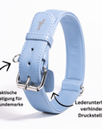 Artikel mit dem Namen Veganes Leder Hundehalsband personalisierbar (Sky) im Shop von zoo.de , dem Onlineshop für nachhaltiges Hundefutter und Katzenfutter.