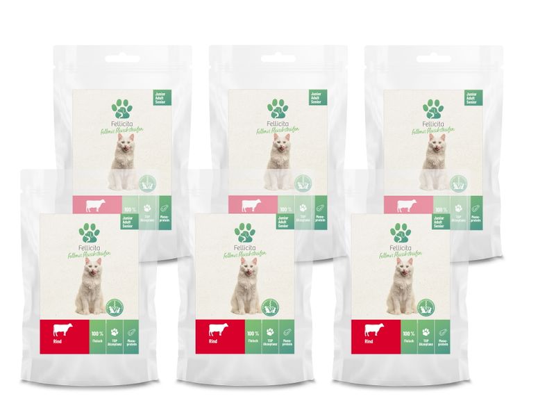 Artikel mit dem Namen Fellicita Rind Fleischstreifen Katzensnacks im Shop von zoo.de , dem Onlineshop für nachhaltiges Hundefutter und Katzenfutter.