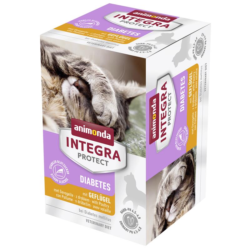 Artikel mit dem Namen Animonda Cat Integra Protect Adult Diabetes mit Geflügel Multipack im Shop von zoo.de , dem Onlineshop für nachhaltiges Hundefutter und Katzenfutter.