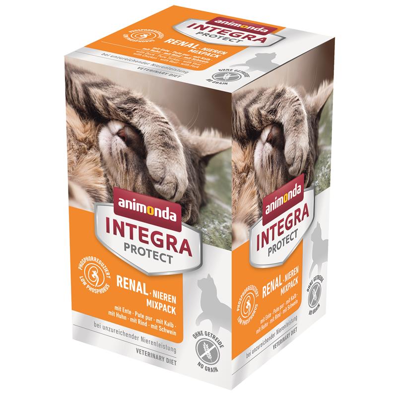 Artikel mit dem Namen Animonda Cat Integra Protect Adult Renal Multipack im Shop von zoo.de , dem Onlineshop für nachhaltiges Hundefutter und Katzenfutter.