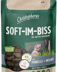 Artikel mit dem Namen Christopherus Snacks Soft-Im-Biss mit Forelle & Insekt im Shop von zoo.de , dem Onlineshop für nachhaltiges Hundefutter und Katzenfutter.