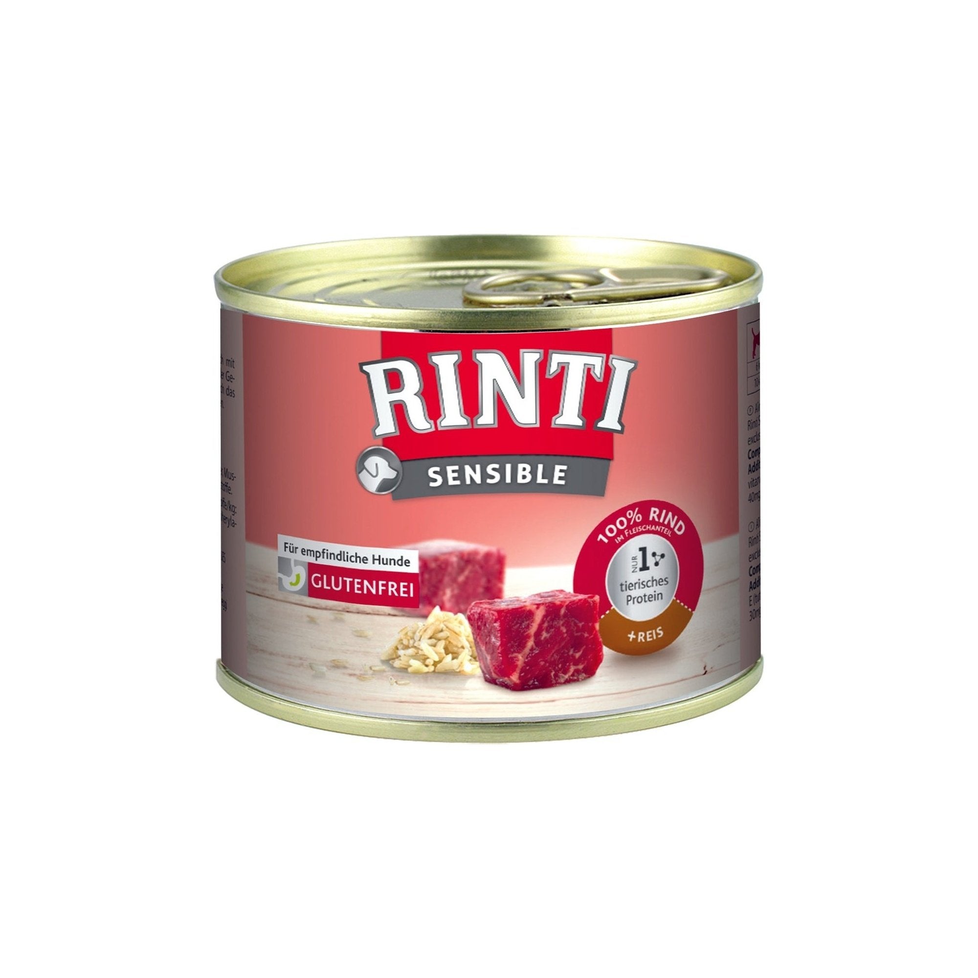 Artikel mit dem Namen Rinti Sensible Rind & Reis im Shop von zoo.de , dem Onlineshop für nachhaltiges Hundefutter und Katzenfutter.