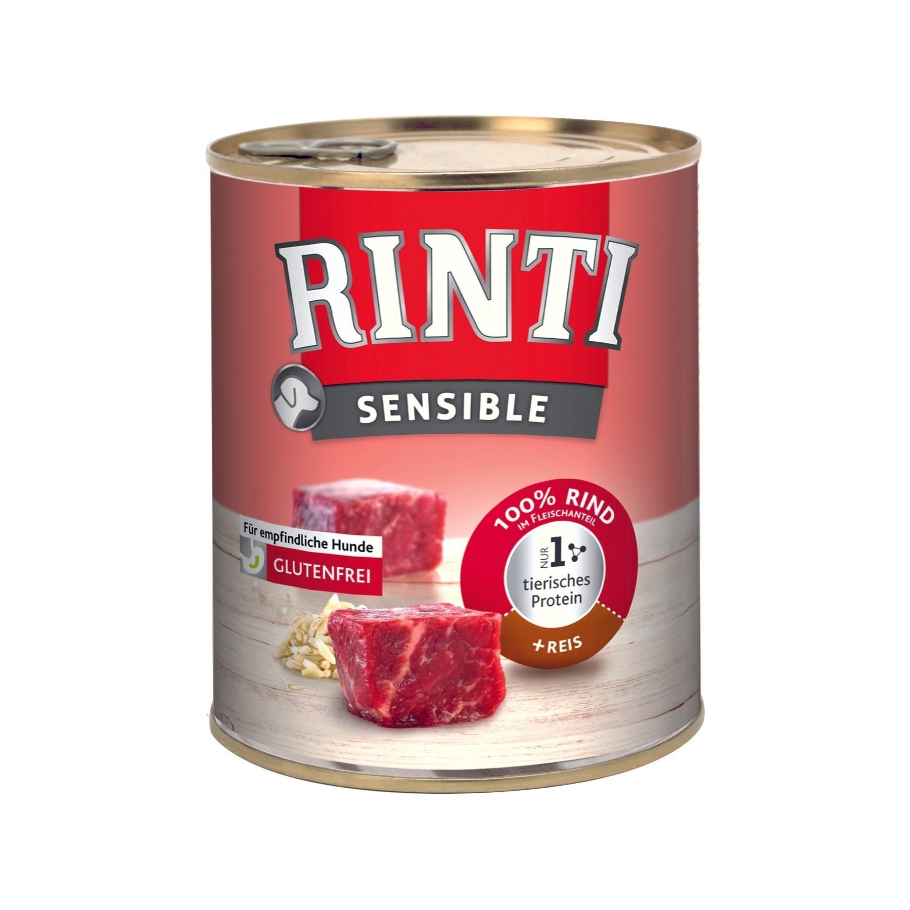 Artikel mit dem Namen Rinti Sensible Rind &amp; Reis im Shop von zoo.de , dem Onlineshop für nachhaltiges Hundefutter und Katzenfutter.
