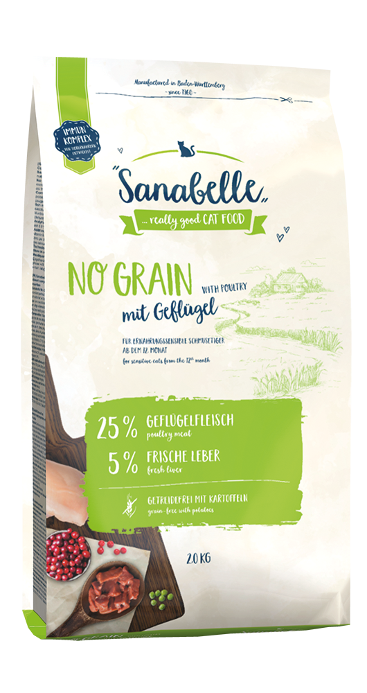 Artikel mit dem Namen Sanabelle No-Grain Geflügel im Shop von zoo.de , dem Onlineshop für nachhaltiges Hundefutter und Katzenfutter.
