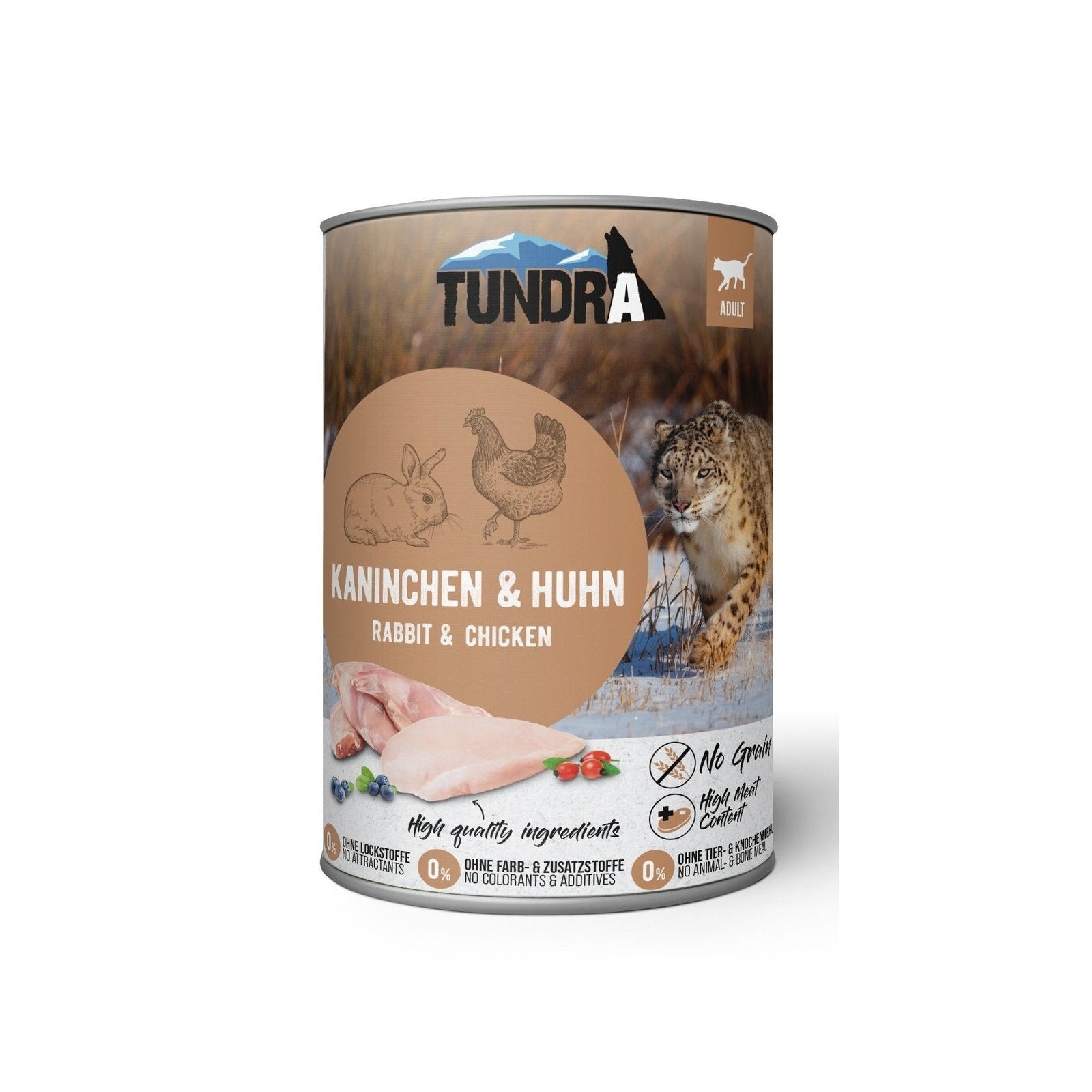 Artikel mit dem Namen Tundra Katze Kaninchen & Huhn Dose im Shop von zoo.de , dem Onlineshop für nachhaltiges Hundefutter und Katzenfutter.