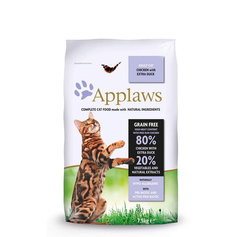 Artikel mit dem Namen Applaws Cat Trockenfutter Huhn &amp; Ente im Shop von zoo.de , dem Onlineshop für nachhaltiges Hundefutter und Katzenfutter.