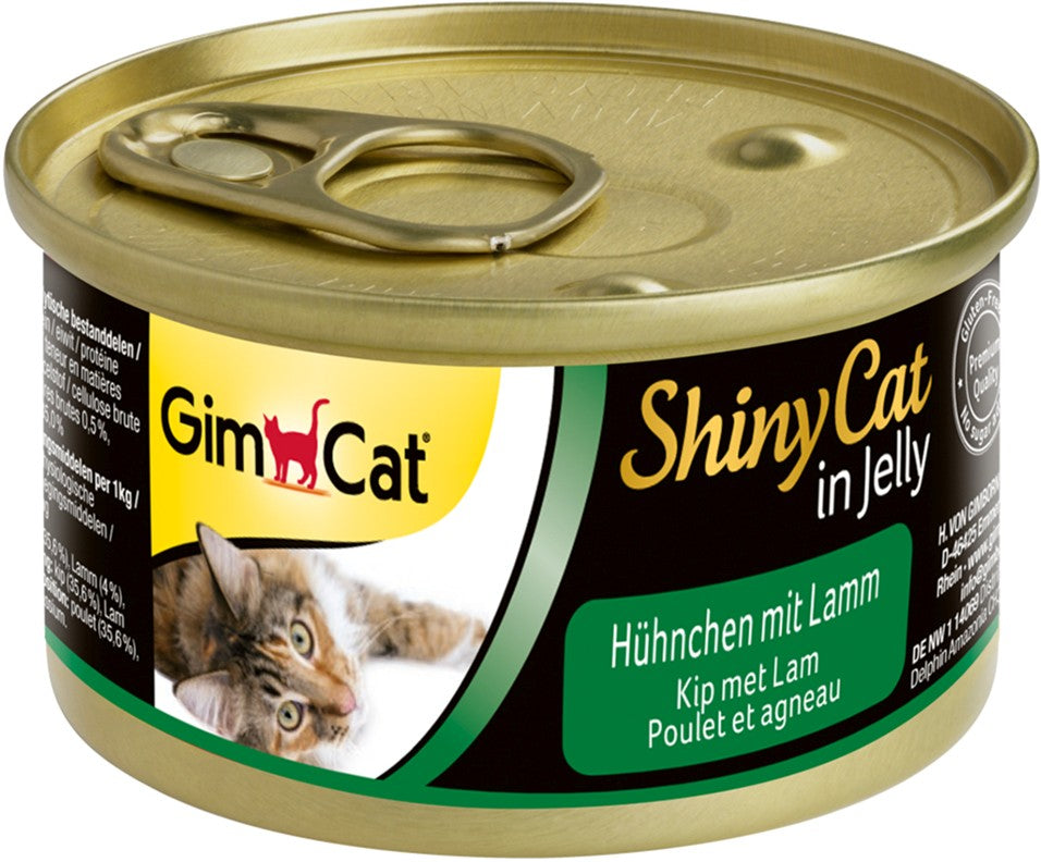 Artikel mit dem Namen GimCat ShinyCat Hühnchen mit Lamm im Shop von zoo.de , dem Onlineshop für nachhaltiges Hundefutter und Katzenfutter.