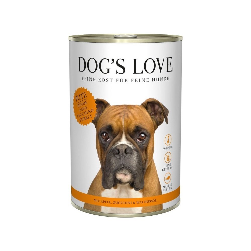 Artikel mit dem Namen DOG&#39;S LOVE Pute im Shop von zoo.de , dem Onlineshop für nachhaltiges Hundefutter und Katzenfutter.