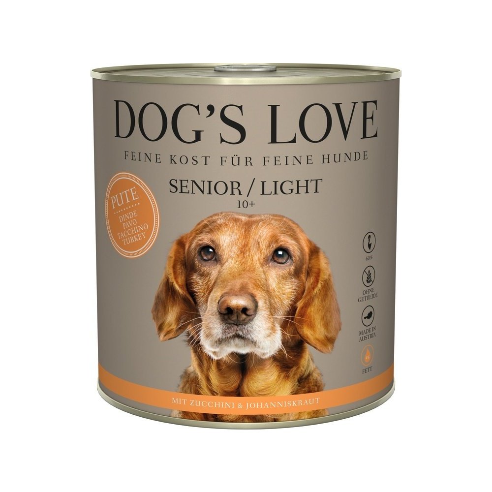 Artikel mit dem Namen DOG&#39;S LOVE Senior Pute Light im Shop von zoo.de , dem Onlineshop für nachhaltiges Hundefutter und Katzenfutter.