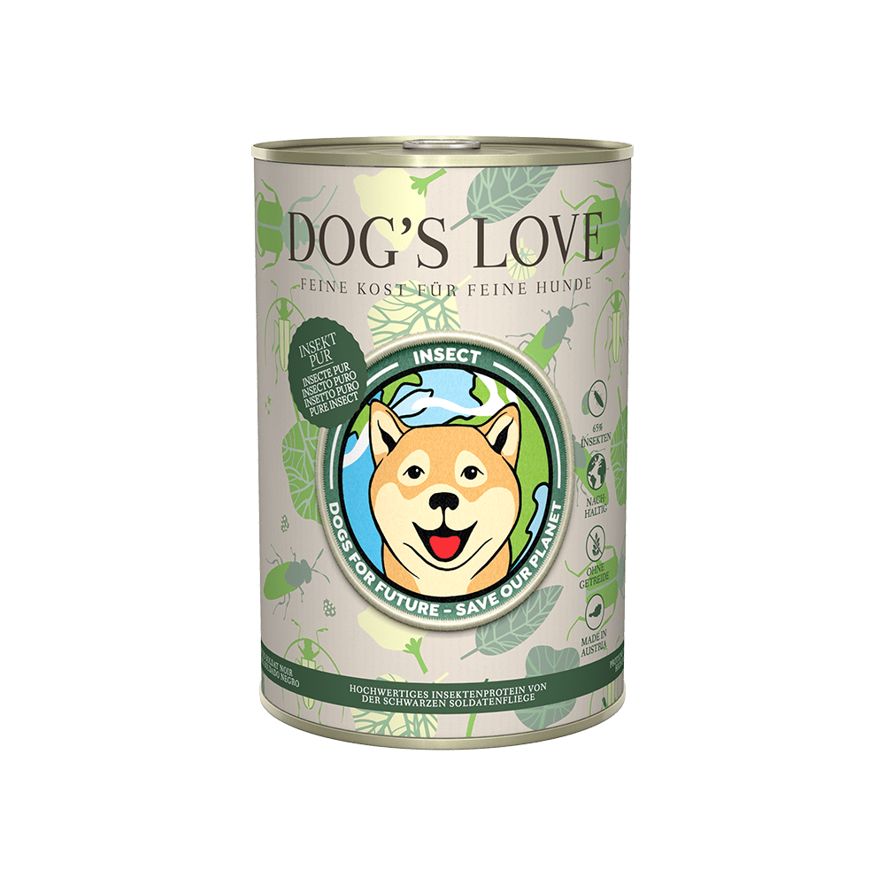 Artikel mit dem Namen DOG&#39;S LOVE INSEKT Pur im Shop von zoo.de , dem Onlineshop für nachhaltiges Hundefutter und Katzenfutter.