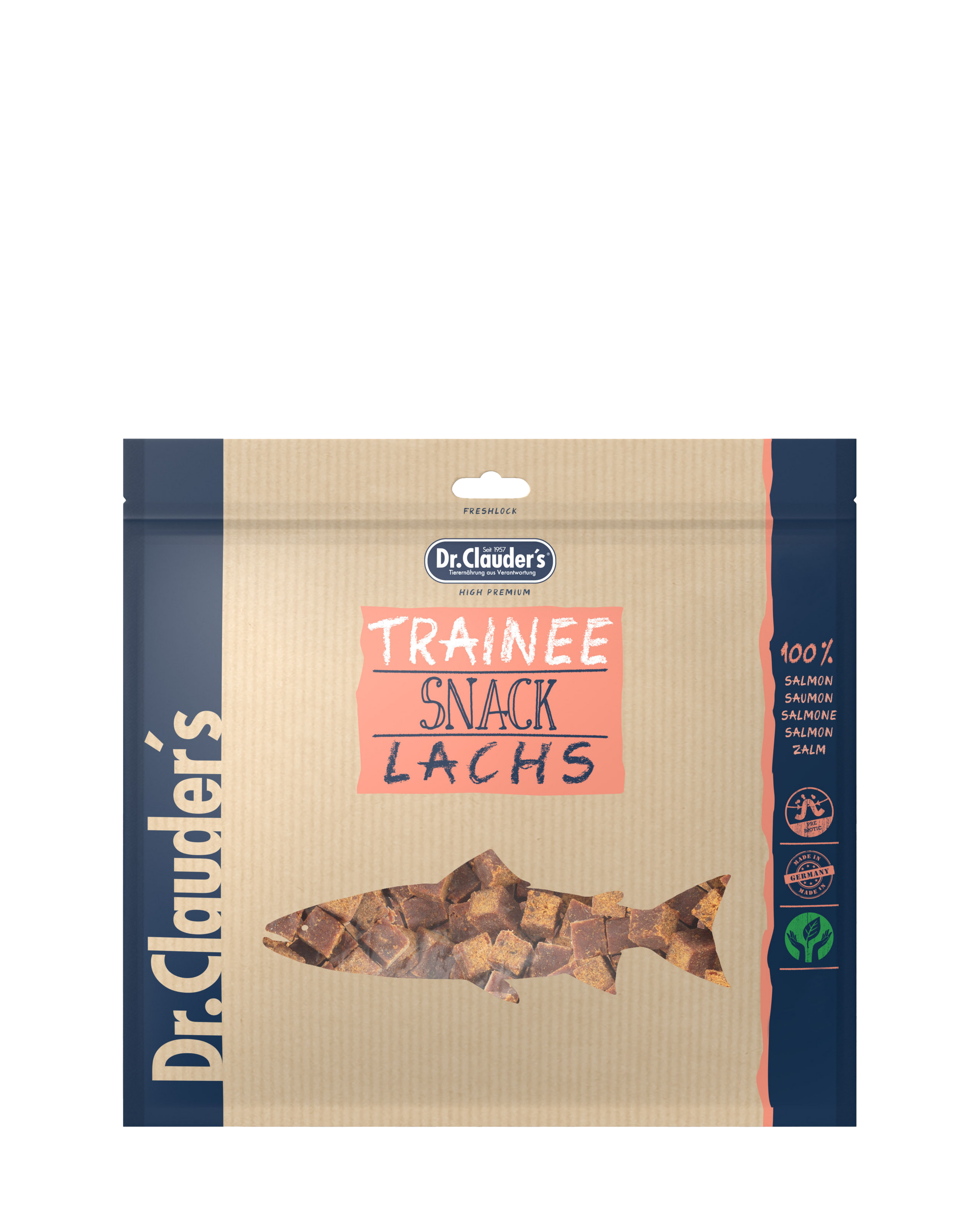 Artikel mit dem Namen Dr.Clauder's Dog Snack Trainee Lachs im Shop von zoo.de , dem Onlineshop für nachhaltiges Hundefutter und Katzenfutter.