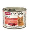 Artikel mit dem Namen Animonda Cat Carny Senior Rind & Putenherzen im Shop von zoo.de , dem Onlineshop für nachhaltiges Hundefutter und Katzenfutter.