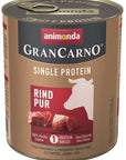 Artikel mit dem Namen Animonda Dog GranCarno Adult Rind pur im Shop von zoo.de , dem Onlineshop für nachhaltiges Hundefutter und Katzenfutter.