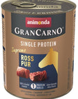 Artikel mit dem Namen Animonda Dog GranCarno Adult Ross pur im Shop von zoo.de , dem Onlineshop für nachhaltiges Hundefutter und Katzenfutter.