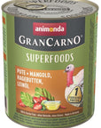 Artikel mit dem Namen Animonda Dog GranCarno Adult Superfood Pute + Mangold im Shop von zoo.de , dem Onlineshop für nachhaltiges Hundefutter und Katzenfutter.
