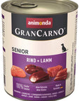 Artikel mit dem Namen Animonda Dog GranCarno Senior Kalb & Lamm im Shop von zoo.de , dem Onlineshop für nachhaltiges Hundefutter und Katzenfutter.