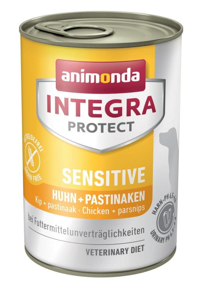 Artikel mit dem Namen Animonda Dog Integra Protect Sensitiv Huhn & Pastinaken im Shop von zoo.de , dem Onlineshop für nachhaltiges Hundefutter und Katzenfutter.