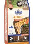 Artikel mit dem Namen Bosch Adult Lachs & Kartoffel im Shop von zoo.de , dem Onlineshop für nachhaltiges Hundefutter und Katzenfutter.