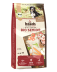 Artikel mit dem Namen Bosch Bio Senior Hühnchen & Preiselbeere im Shop von zoo.de , dem Onlineshop für nachhaltiges Hundefutter und Katzenfutter.