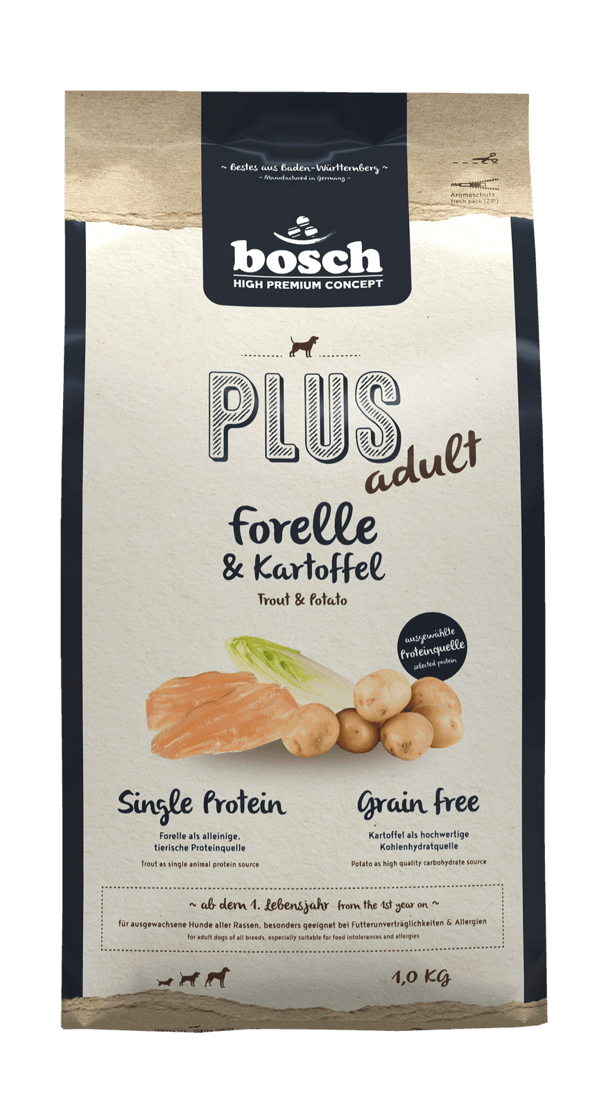 Bosch Plus Forelle & Kartoffel – Hundefutter getreidefrei – zoo.de