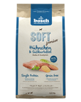 Artikel mit dem Namen Bosch Soft Junior Hühnchen & Süßkartoffel im Shop von zoo.de , dem Onlineshop für nachhaltiges Hundefutter und Katzenfutter.