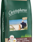 Artikel mit dem Namen Christopherus Getreidefrei Senior Ente & Kartoffel im Shop von zoo.de , dem Onlineshop für nachhaltiges Hundefutter und Katzenfutter.