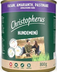 Artikel mit dem Namen Christopherus Menü -Adult - mit Fasan & Amaranth im Shop von zoo.de , dem Onlineshop für nachhaltiges Hundefutter und Katzenfutter.