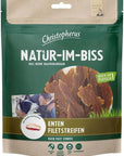 Artikel mit dem Namen Christopherus Snack Entenfiletstreifen im Shop von zoo.de , dem Onlineshop für nachhaltiges Hundefutter und Katzenfutter.