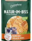 Artikel mit dem Namen Christopherus Snack Natur-Im-Biss Hähnchen-Seelachs Minis im Shop von zoo.de , dem Onlineshop für nachhaltiges Hundefutter und Katzenfutter.