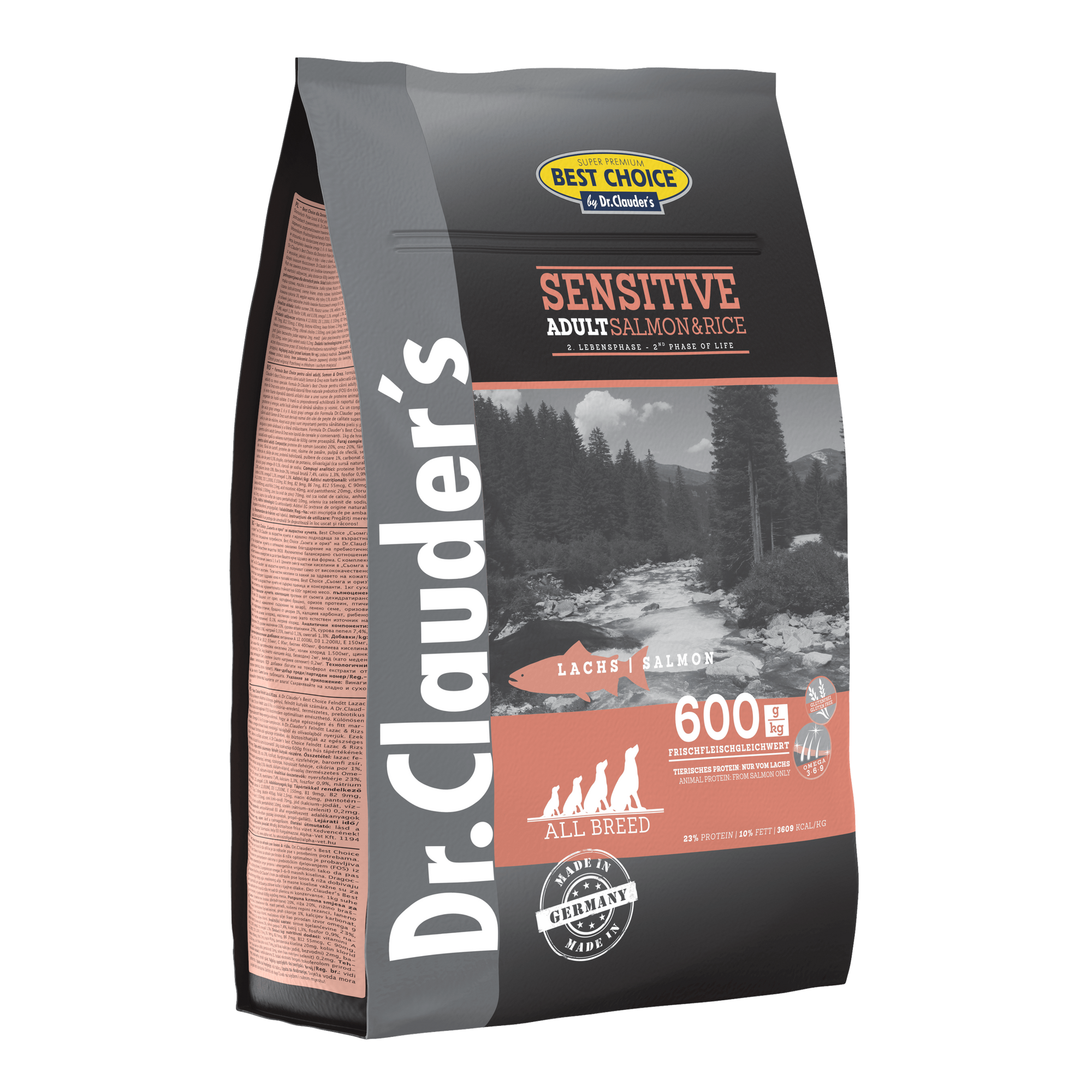 Artikel mit dem Namen Dr.Clauder's Best Choice Adult Lachs+Reis im Shop von zoo.de , dem Onlineshop für nachhaltiges Hundefutter und Katzenfutter.