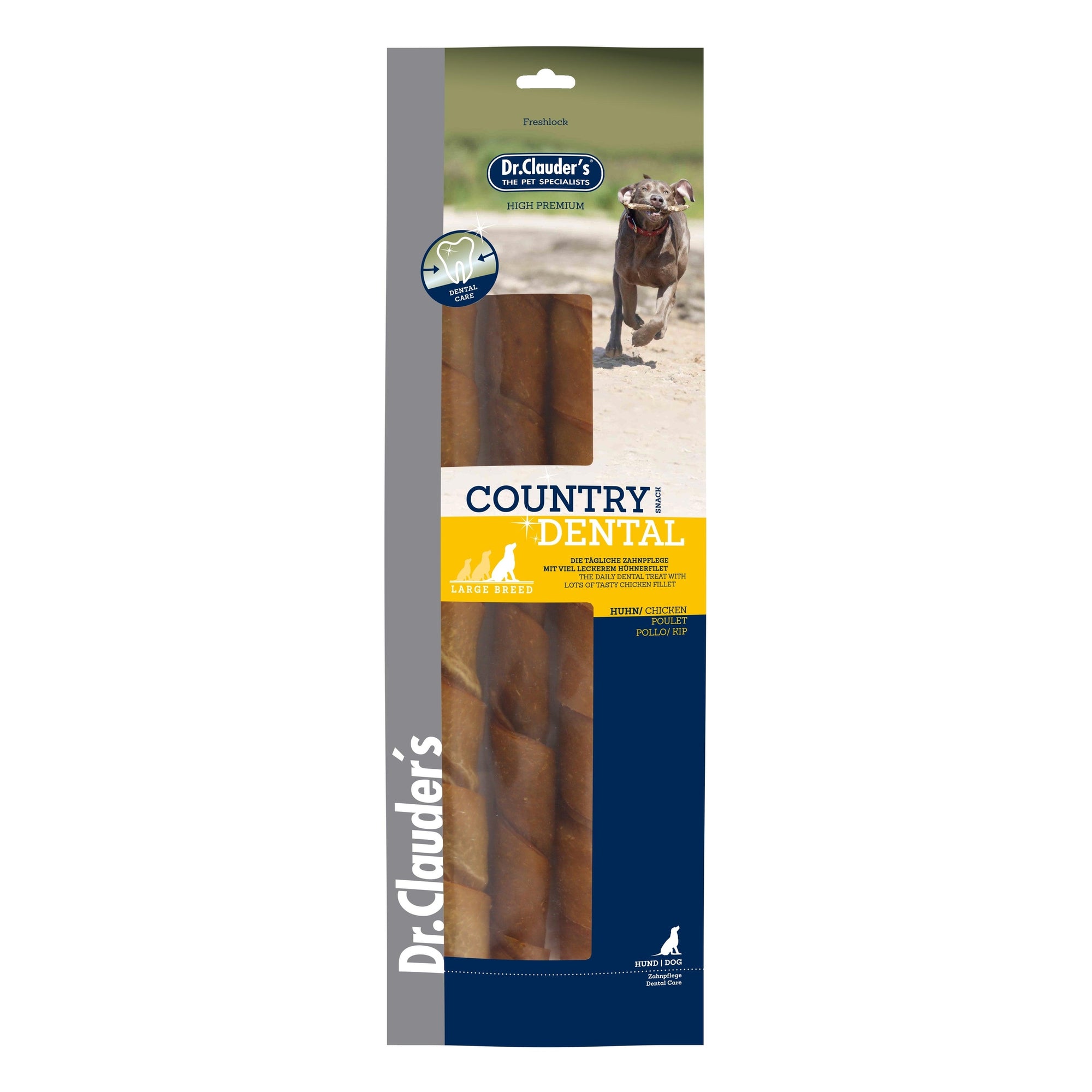 Artikel mit dem Namen Dr.Clauder's Dental Huhn large im Shop von zoo.de , dem Onlineshop für nachhaltiges Hundefutter und Katzenfutter.