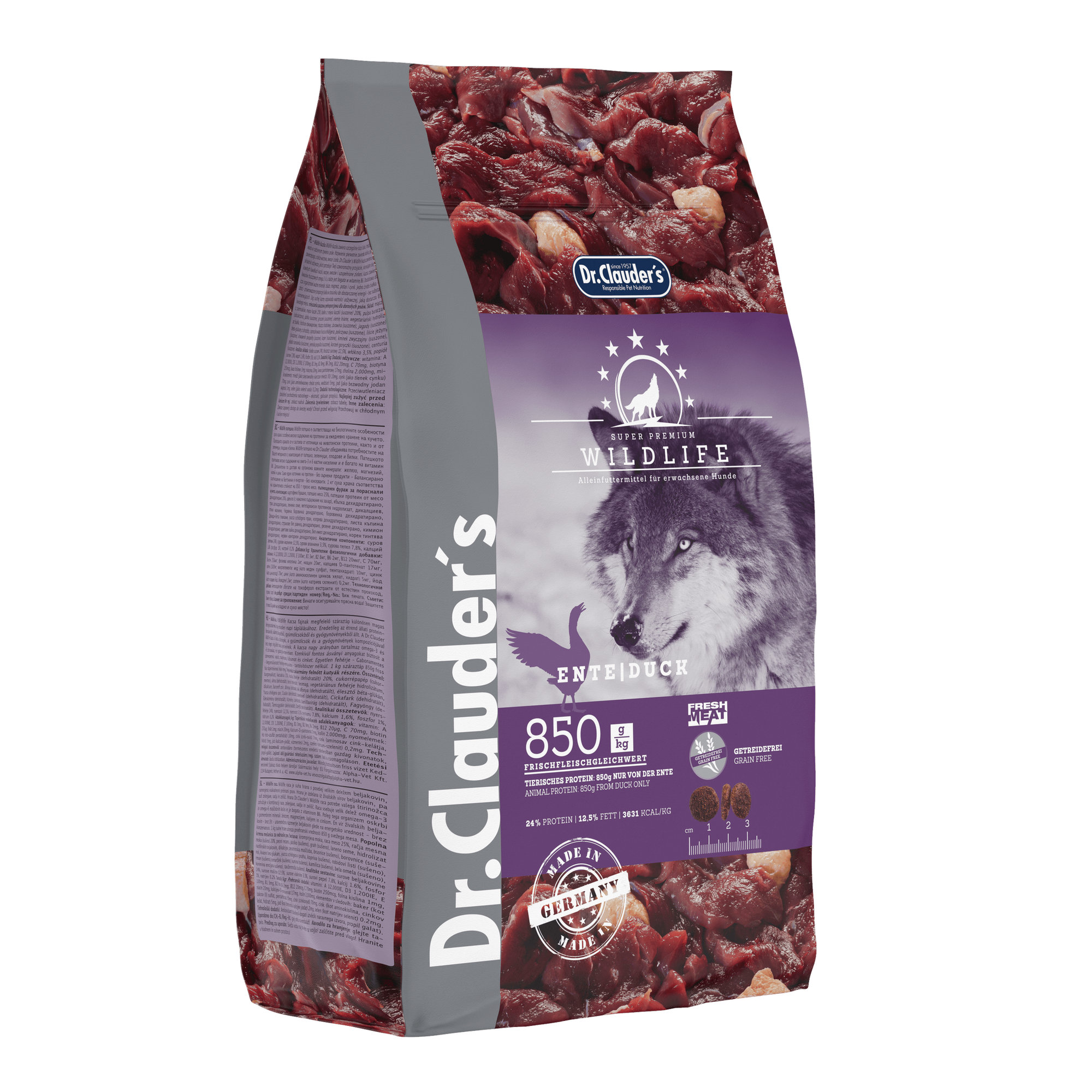 Artikel mit dem Namen Dr.Clauder's Wildlife Ente im Shop von zoo.de , dem Onlineshop für nachhaltiges Hundefutter und Katzenfutter.