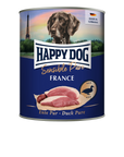 Artikel mit dem Namen Happy Dog Dose Sensible Pure France Ente im Shop von zoo.de , dem Onlineshop für nachhaltiges Hundefutter und Katzenfutter.