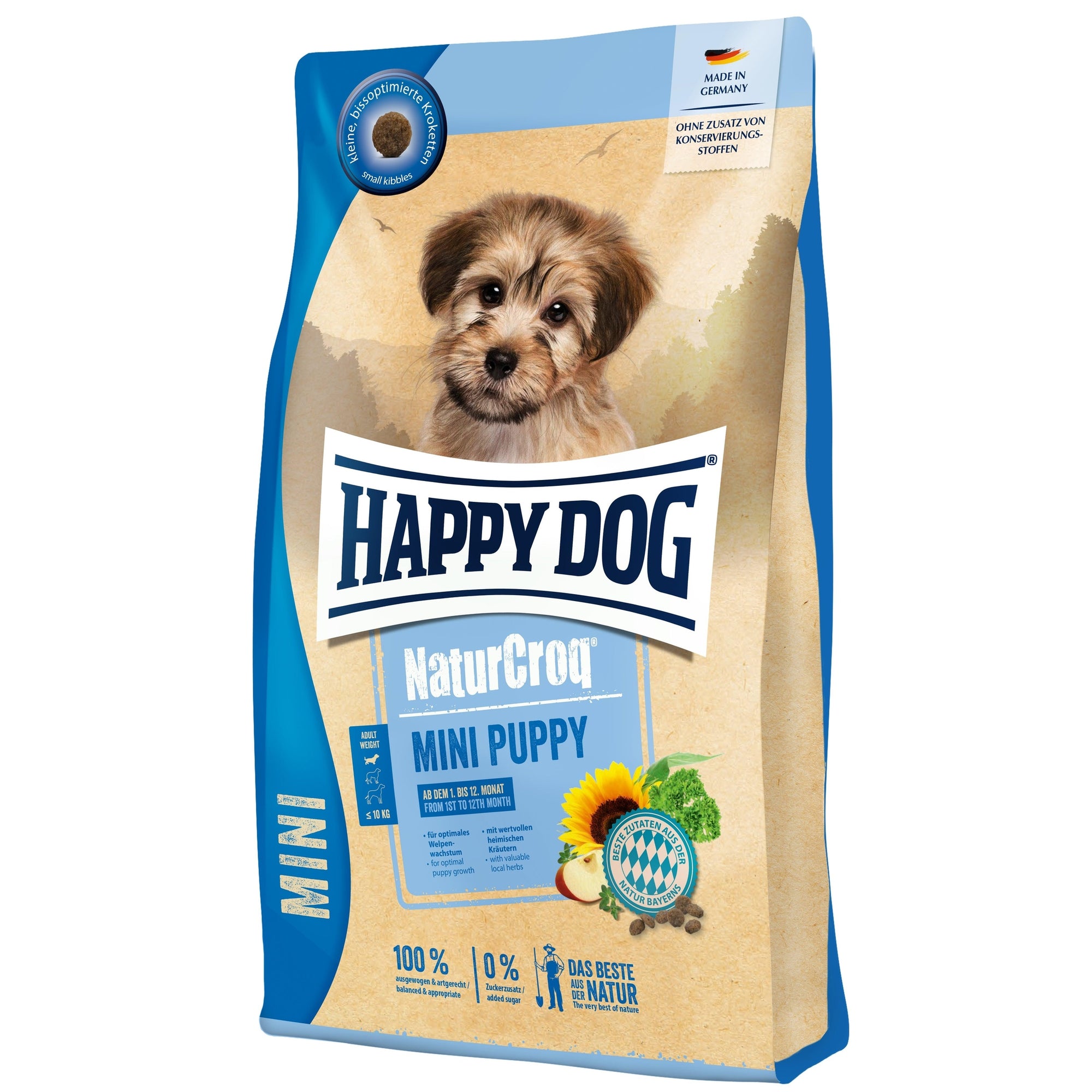 Artikel mit dem Namen Happy Dog NaturCroq Mini Puppy im Shop von zoo.de , dem Onlineshop für nachhaltiges Hundefutter und Katzenfutter.