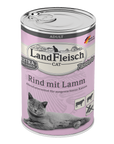 Artikel mit dem Namen LandFleisch Cat Adult Pastete Rind mit Lamm im Shop von zoo.de , dem Onlineshop für nachhaltiges Hundefutter und Katzenfutter.