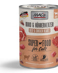 Artikel mit dem Namen MAC's Cat Rind & Hühnerherz im Shop von zoo.de , dem Onlineshop für nachhaltiges Hundefutter und Katzenfutter.