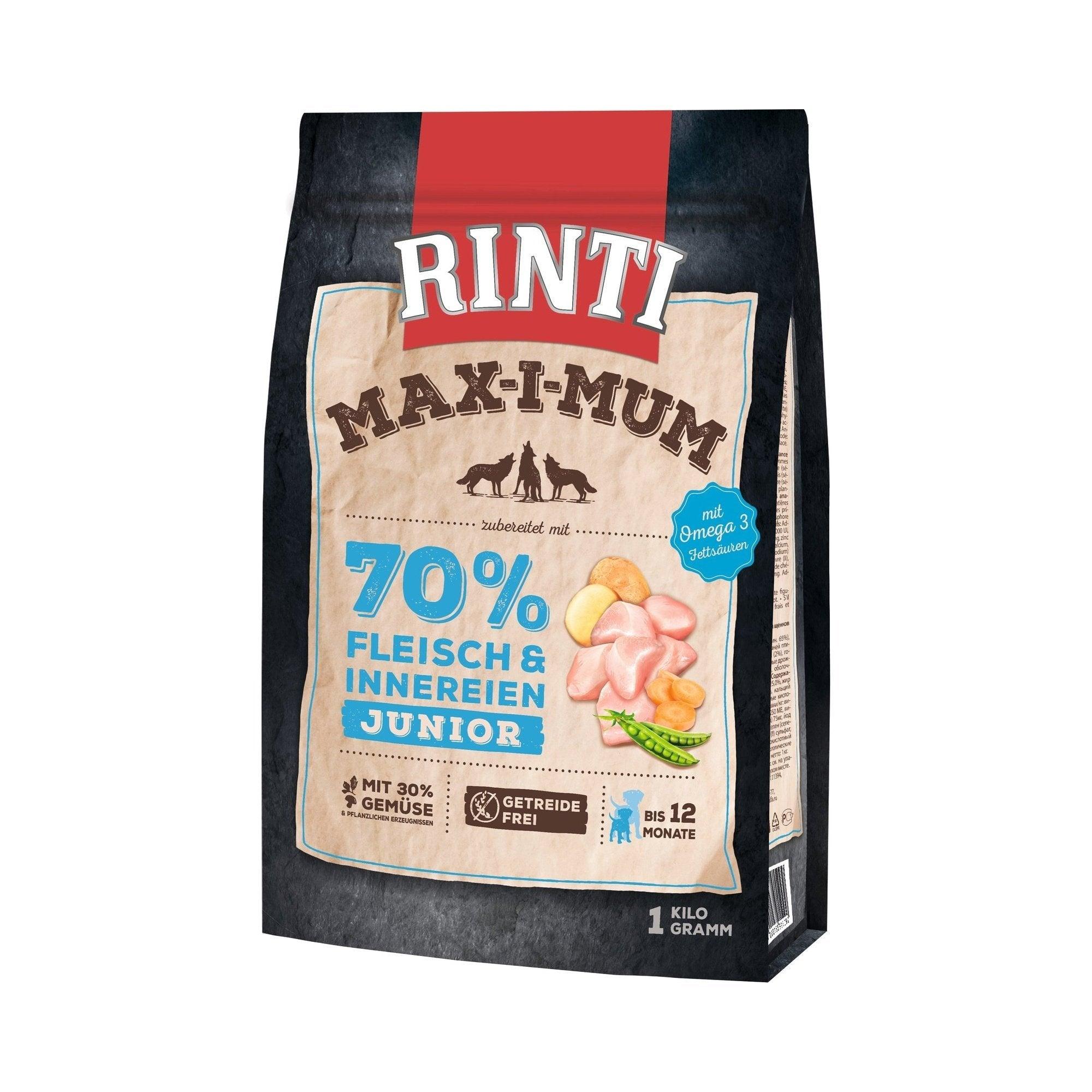 Artikel mit dem Namen Rinti Max-imum Junior Huhn im Shop von zoo.de , dem Onlineshop für nachhaltiges Hundefutter und Katzenfutter.