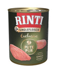 Artikel mit dem Namen Rinti Singlefleisch Exclusive Pute Pur im Shop von zoo.de , dem Onlineshop für nachhaltiges Hundefutter und Katzenfutter.