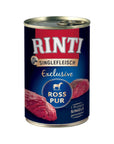 Artikel mit dem Namen Rinti Singlefleisch Exclusive Ross Pur im Shop von zoo.de , dem Onlineshop für nachhaltiges Hundefutter und Katzenfutter.