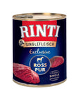 Artikel mit dem Namen Rinti Singlefleisch Exclusive Ross Pur im Shop von zoo.de , dem Onlineshop für nachhaltiges Hundefutter und Katzenfutter.