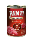 Artikel mit dem Namen Rinti Singlefleisch Exclusive Ziege Pur im Shop von zoo.de , dem Onlineshop für nachhaltiges Hundefutter und Katzenfutter.