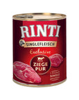 Artikel mit dem Namen Rinti Singlefleisch Exclusive Ziege Pur im Shop von zoo.de , dem Onlineshop für nachhaltiges Hundefutter und Katzenfutter.